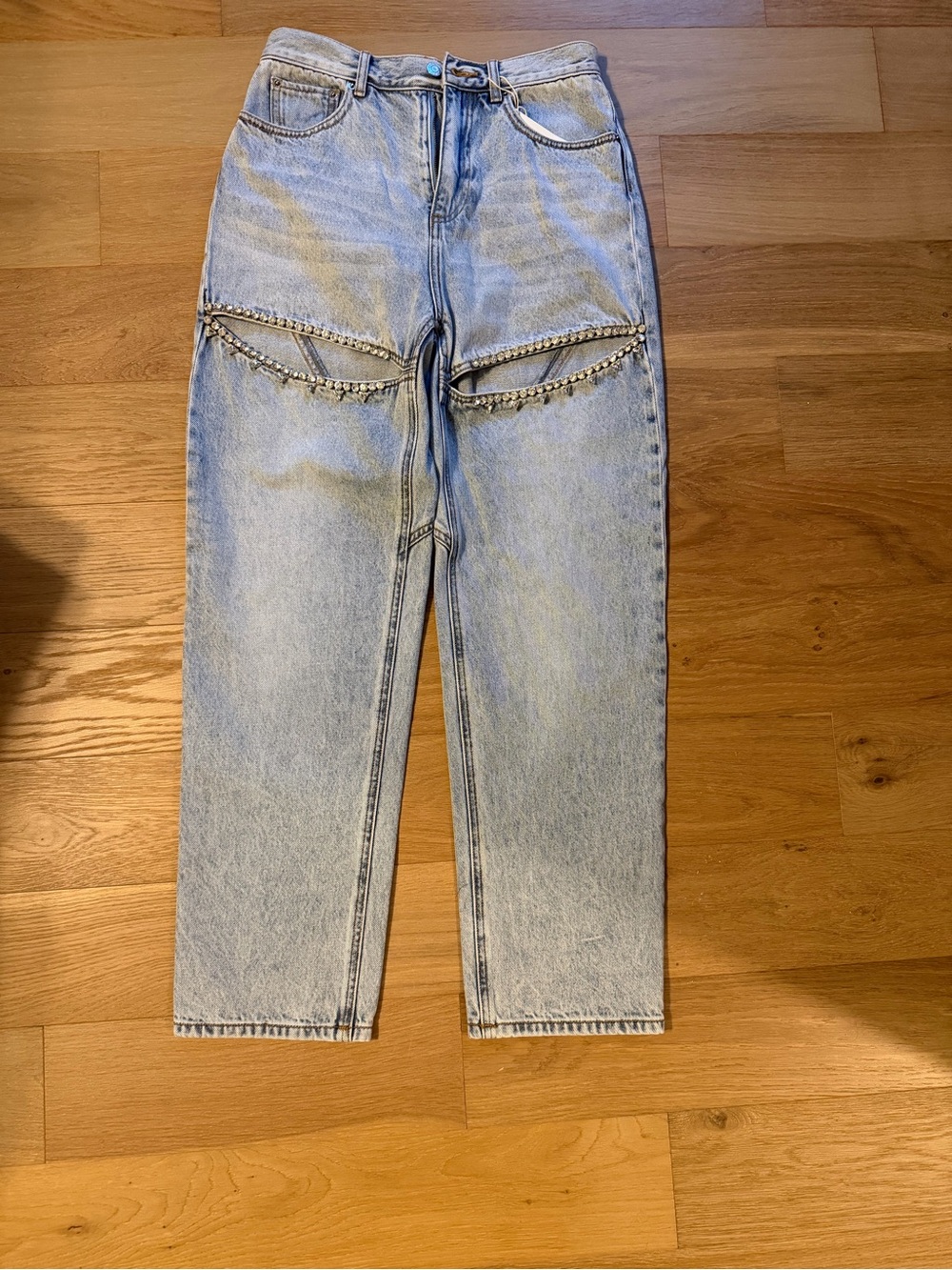 AREA Light Blue crystal  Denim Jeans